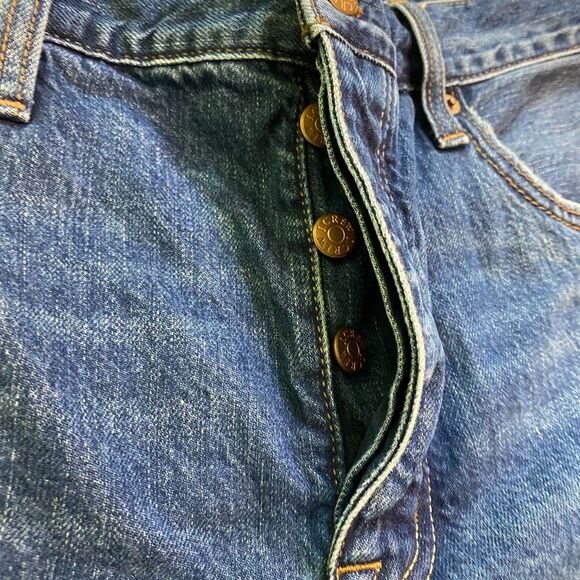 J. Crew Dark Medium Wash Premium Edition High Rise Straight Jeans - Picture 5 of 9